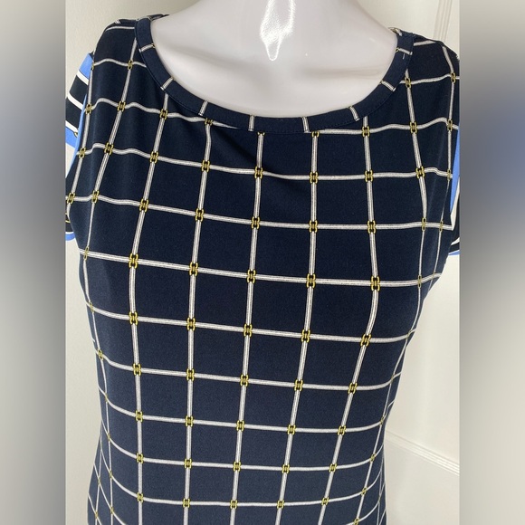 Michael Kors Chic Black and Blue Grid Dress - Picture 6 of 13